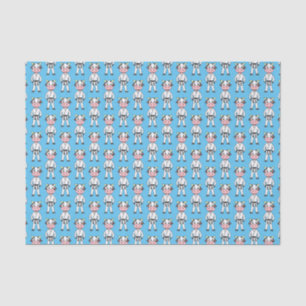 Cute cow in kung fu suit cartoon tissue paper