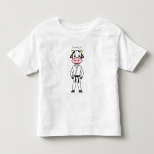 Cute cow in kung fu suit cartoon toddler T-Shirt