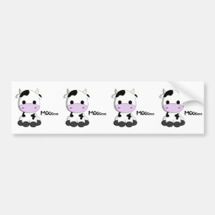 Cute cow kawaii cartoon bumper sticker