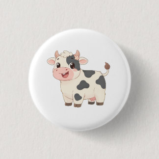 Cute Cow Keychain 3 Cm Round Badge
