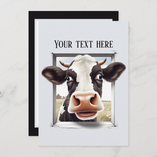 Cute cow lovers add message any purpose  card (Front/Back)