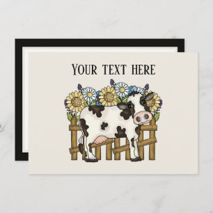 Cute cow lovers add message card