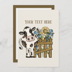 Cute cow lovers add message  card