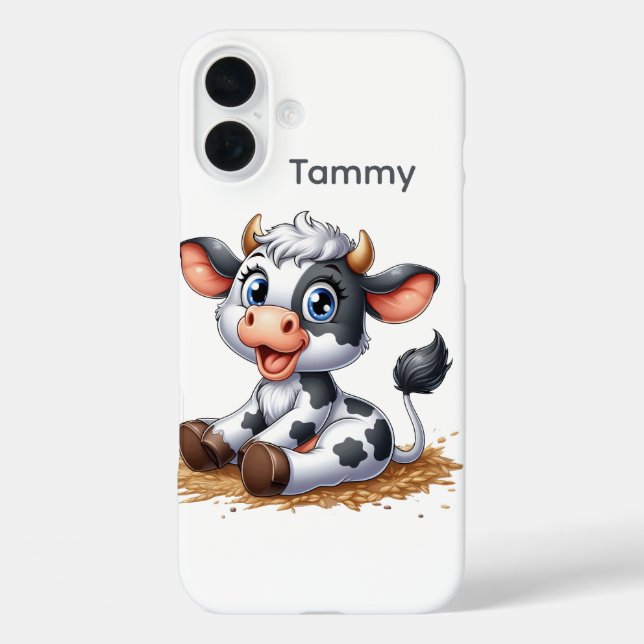 Cute cow lovers add name Case-Mate iPhone case (Back)