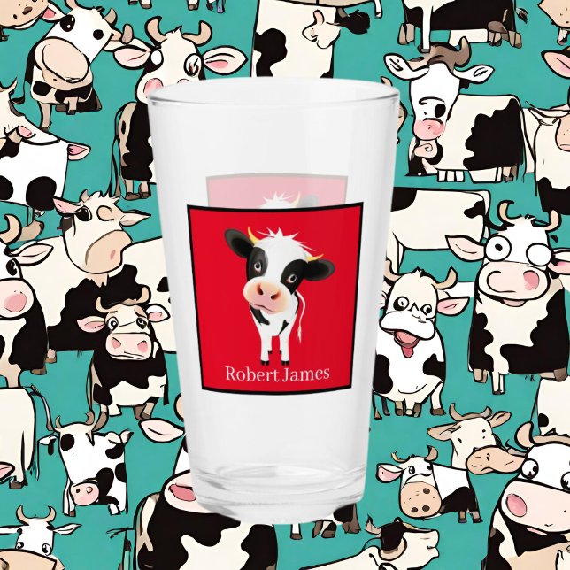 cute cow lovers add name glass (Creator Uploaded)