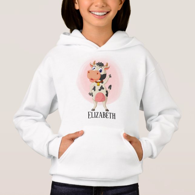 cute cow lovers add name Hoodie (Front)