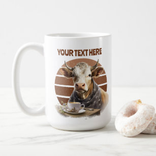 Cute cow lovers add text coffee mug