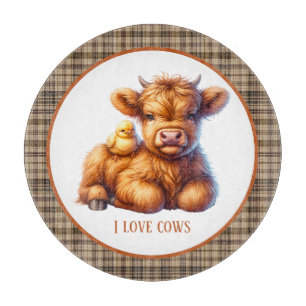 Cute cow lovers customisable cutting board