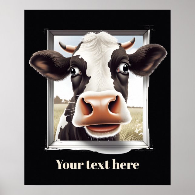 Cute cow lovers customisable  poster (Front)
