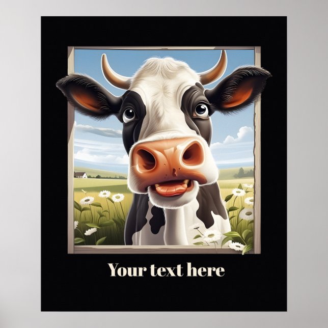 Cute cow lovers customisable  poster (Front)
