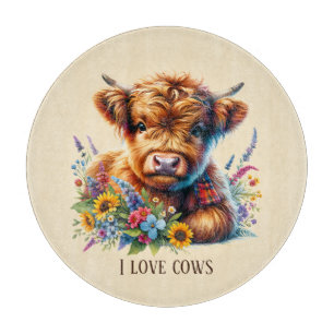 Cute cow lovers customizable cutting board