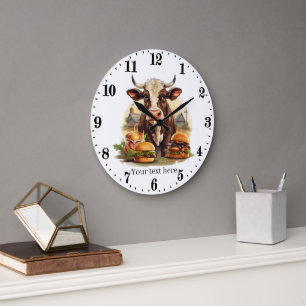 cute cow lovers kitchen  large clock