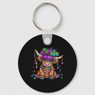 Cute Cow Mardi Gras Funny Cow Men Women Costume Key Ring