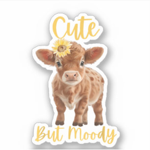 Cute Cow-Moody Cow Lovers Farm Cowgirl Baby Sunflo