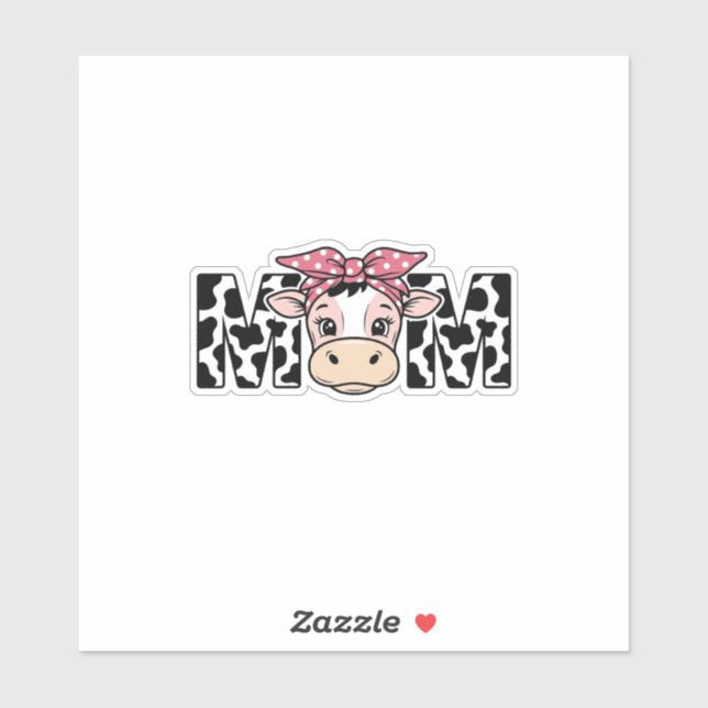 Cute Cow Mum Bow Graphic Design_1 (Sheet)