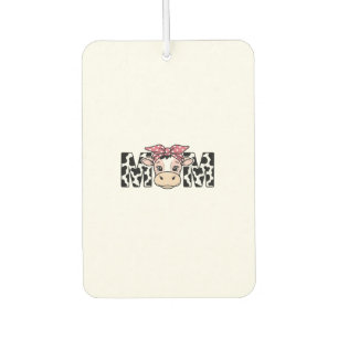 Cute Cow Mum Bow Graphic Design_1 Car Air Freshener
