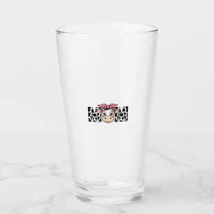 Cute Cow Mum Bow Graphic Design_1 Glass