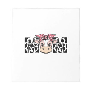 Cute Cow Mum Bow Graphic Design_1 Notepad