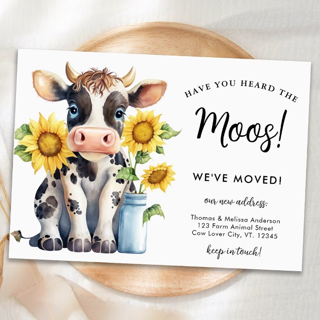 Cute Cow New Address We've Moved Country Moving Announcement (Creator Uploaded)