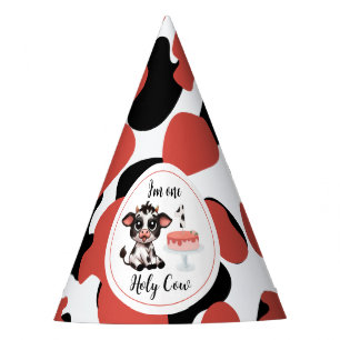 cute Cow one First Birthday Party Hat