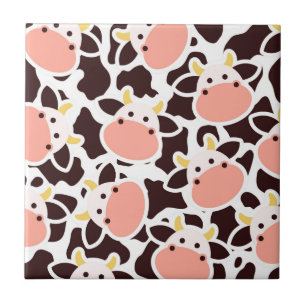 Cute Cow Pattern Ceramic Tile