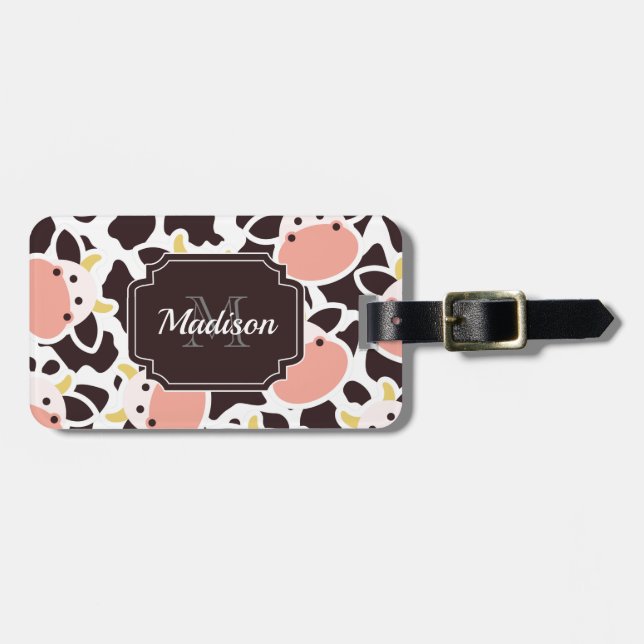 Cute Cow Pattern Luggage Tag (Front Horizontal)