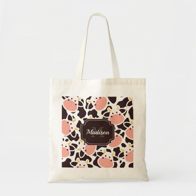 Cute Cow Pattern Tote Bag (Front)