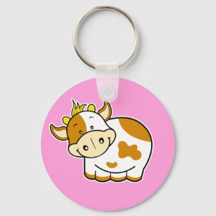 Cute Cow Pink Keychain