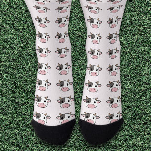 Cute Cow Pink Socks