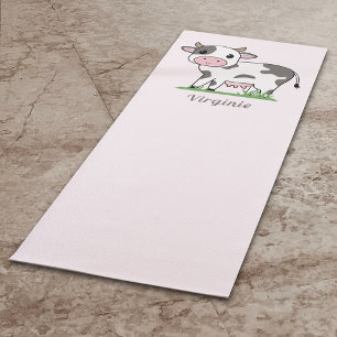 Cute Cow Pink Yoga Mat