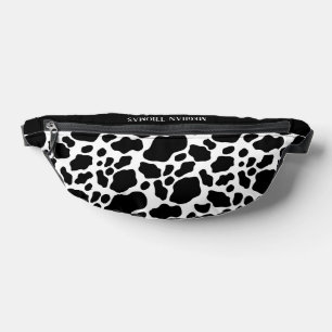 Cute cow print add name  bum bags