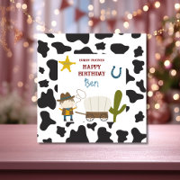Cute Cow print Cowboy Birthday