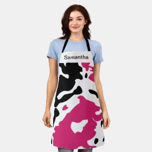 Cute Cow Print Girly pink Custom Apron