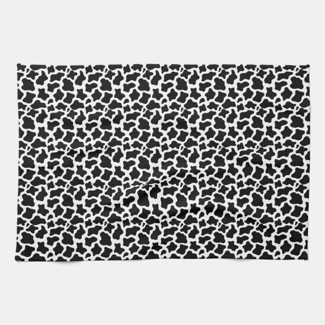 Cute Cow Print Pattern Farmer Farm Animals Lover Tea Towel (Horizontal)