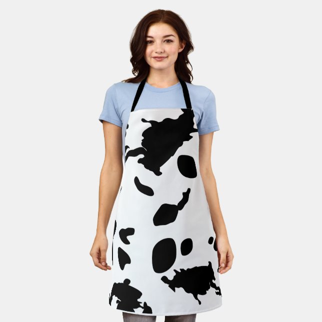 Cute Cow Print Watercolor Apron (Worn)