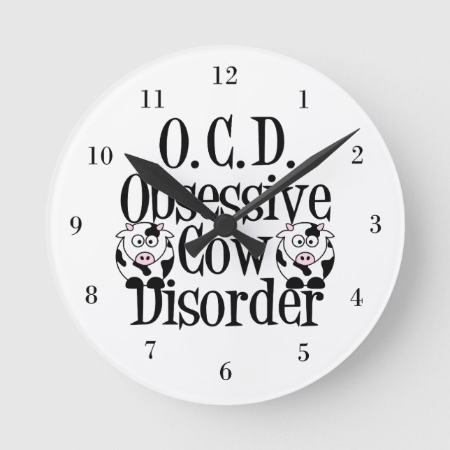 Cute Cow Round Clock (Front)