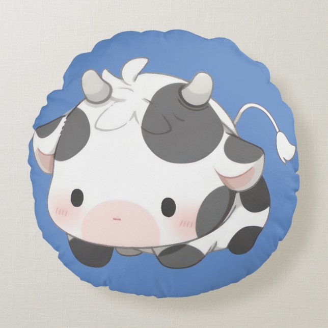 Cute Cow  Round Cushion (Front)