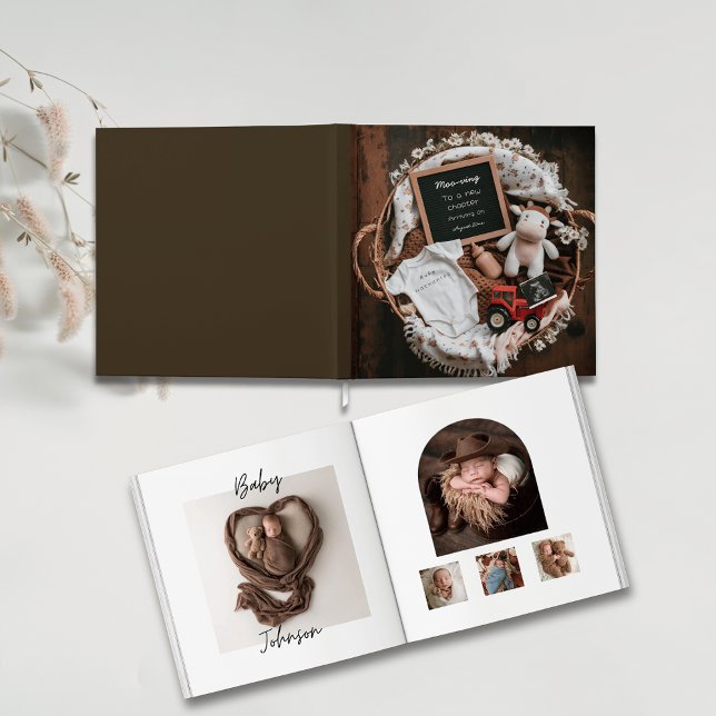 Cute cow Rustic Farm Baby photo book keepsake  (Creator Uploaded)