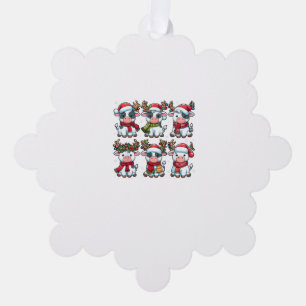 Cute Cow Santa Christmas Lights Funny Xmas Animal Tree Decoration Card