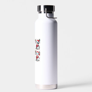 Cute Cow Santa Christmas Lights Funny Xmas Animal Water Bottle