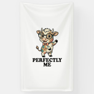 Cute Cow Shirt With Glasses Perfect Vibes Banner
