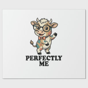 Cute Cow Shirt With Glasses Perfect Vibes Wrapping Paper