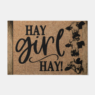 Cute Cow Sign, Hay Girl Hay Farmhouse  Doormat