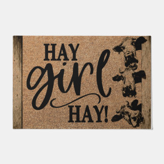 Cute Cow Sign, Hay Girl Hay Farmhouse  Doormat
