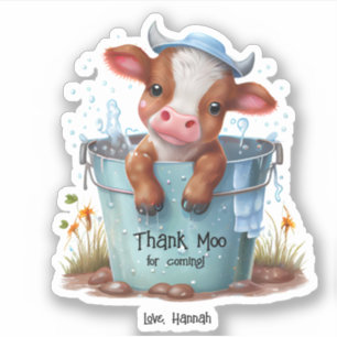 Cute Cow Thank Moo For Coming Custom Cut Vinyl