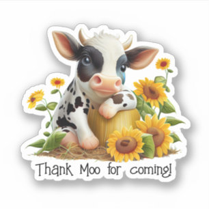 Cute Cow Thank Moo Sunflower Garden Custom Cut