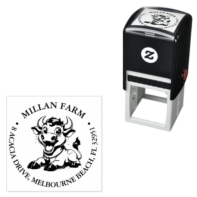 Cute Cow theme Self-inking Stamp (In Situ)