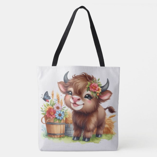 Cute Cow Tote Bag (Front)
