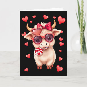 Cute Cow Valentine Heart Sungles  Card
