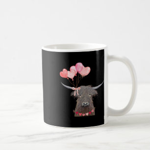 Cute Cow Valentine's Day Design With Heart Balloon Coffee Mug